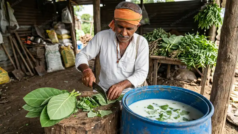 बाबाराव वनस्पती अर्क ड्रम आंबवण कृती सेंद्रिय शेती शेतकरी हेल्पलाईन